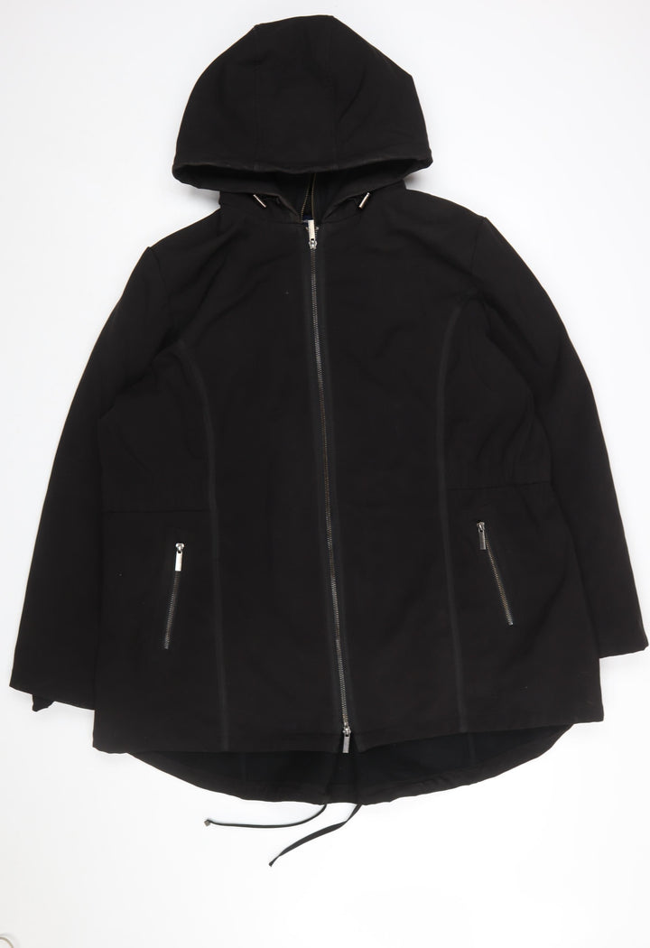 French Connection Women's Black 2XL Hooded Full Zip Parka Jacket