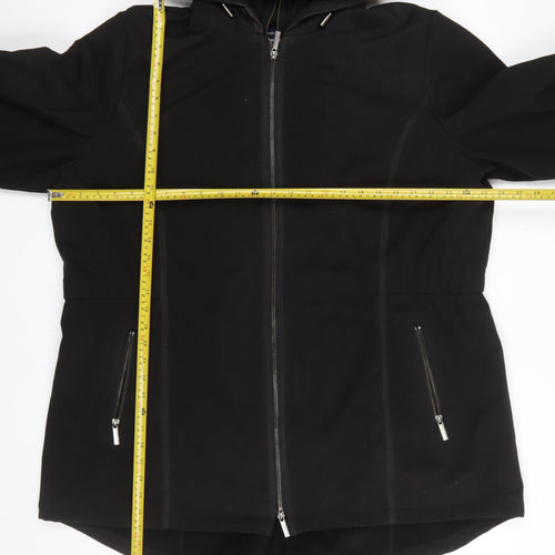 French Connection Women's Black 2XL Hooded Full Zip Parka Jacket