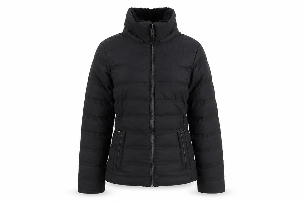 Zara Women Black XS Puffer Jacket Quilted Zip Winter Coat