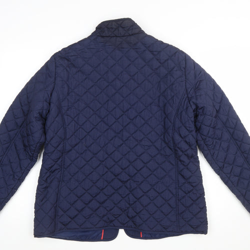 Anthology Women Blue Quilted Mid-Length Jacket Size 16