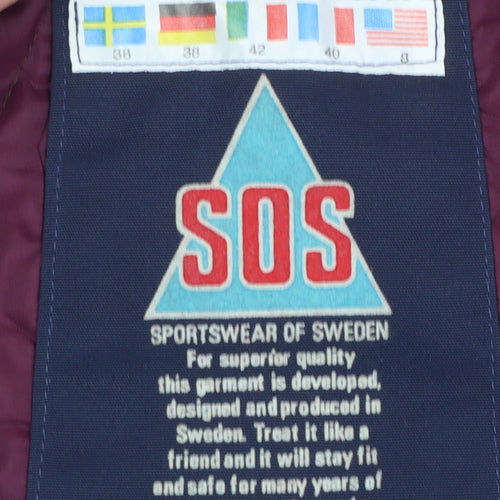 SOS Men's Blue Skiing Jacket 38 Regular Polyester Cotton Winter
