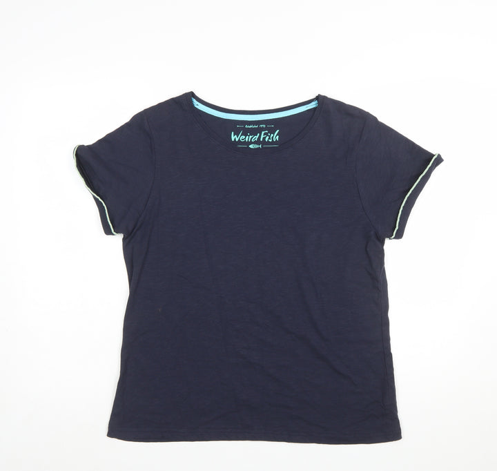 Weird Fish Women's Blue Cotton Short Sleeve T-Shirt Size 16
