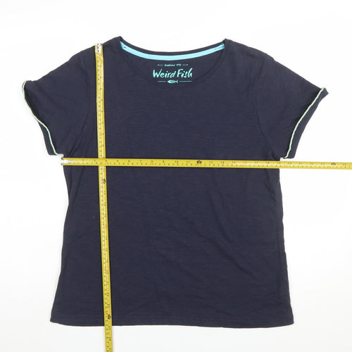 Weird Fish Women's Blue Cotton Short Sleeve T-Shirt Size 16