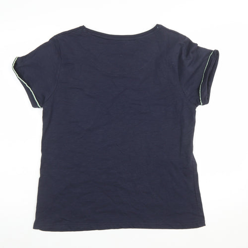 Weird Fish Women's Blue Cotton Short Sleeve T-Shirt Size 16