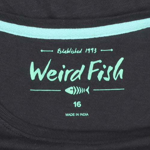 Weird Fish Women's Blue Cotton Short Sleeve T-Shirt Size 16