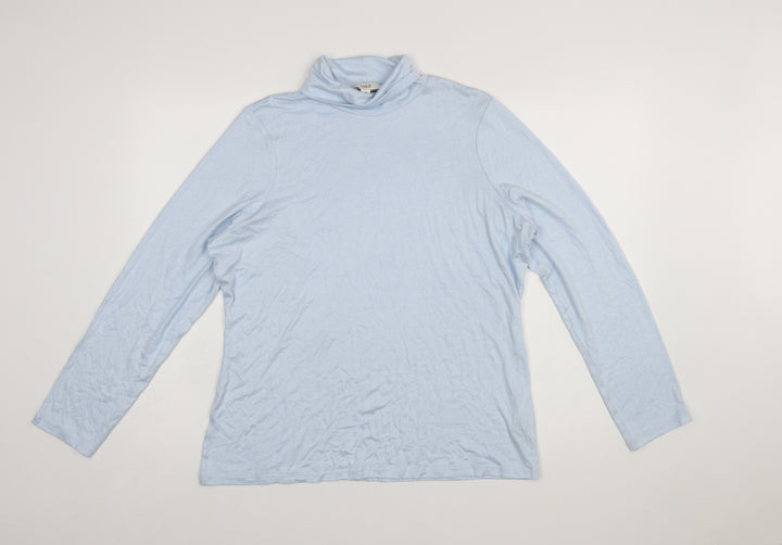 Marks and Spencer Women Blue Roll Neck Long Sleeve Jumper Size 20