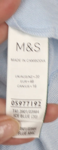 Marks and Spencer Women Blue Roll Neck Long Sleeve Jumper Size 20