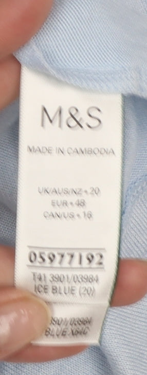 Marks and Spencer Women Blue Roll Neck Long Sleeve Jumper Size 20