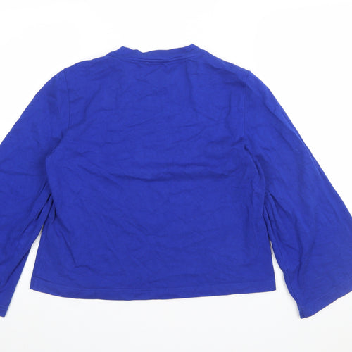 COS Women Blue Basic Long Sleeve Crew Neck T-Shirt Size S