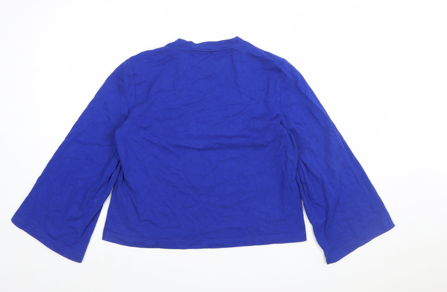 COS Women Blue Basic Long Sleeve Crew Neck T-Shirt Size S