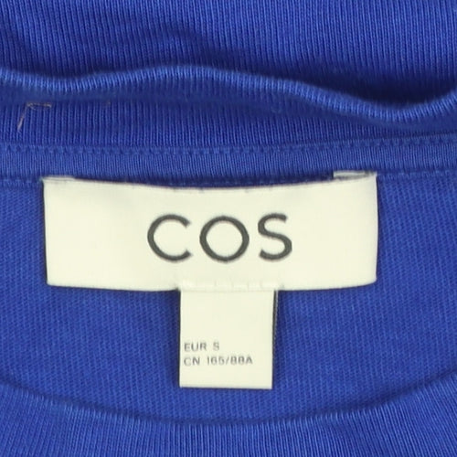 COS Women Blue Basic Long Sleeve Crew Neck T-Shirt Size S