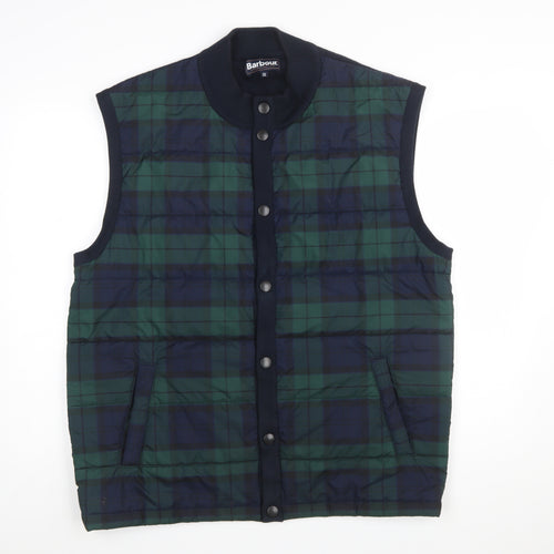 Barbour Men's Green Check Padded Waistcoat 2XL Bodywarmer Outdoor