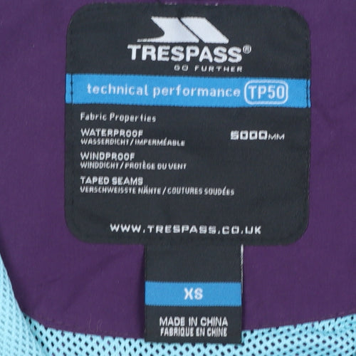 Trespass Women’s Purple Waterproof Hooded Rain Jacket XS