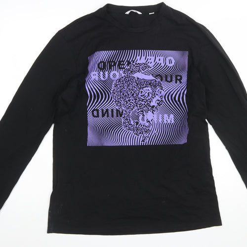 ONLY & SONS Men’s Black Skull Graphic Long Sleeve T-Shirt M