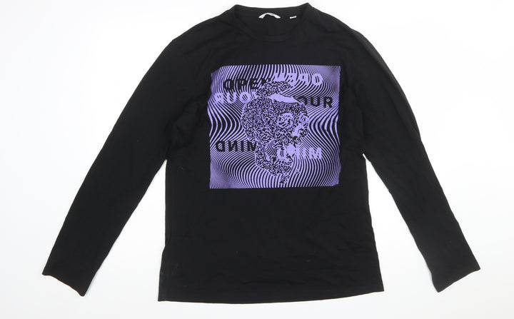 ONLY & SONS Men’s Black Skull Graphic Long Sleeve T-Shirt M
