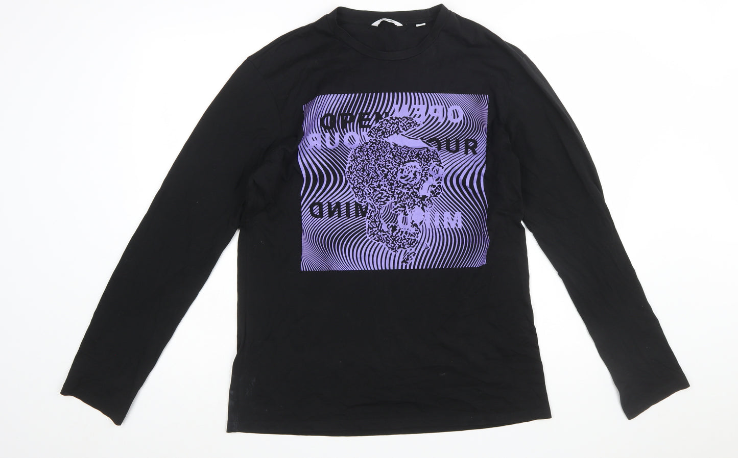 ONLY & SONS Men’s Black Skull Graphic Long Sleeve T-Shirt M