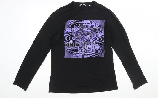 ONLY & SONS Men’s Black Skull Graphic Long Sleeve T-Shirt M