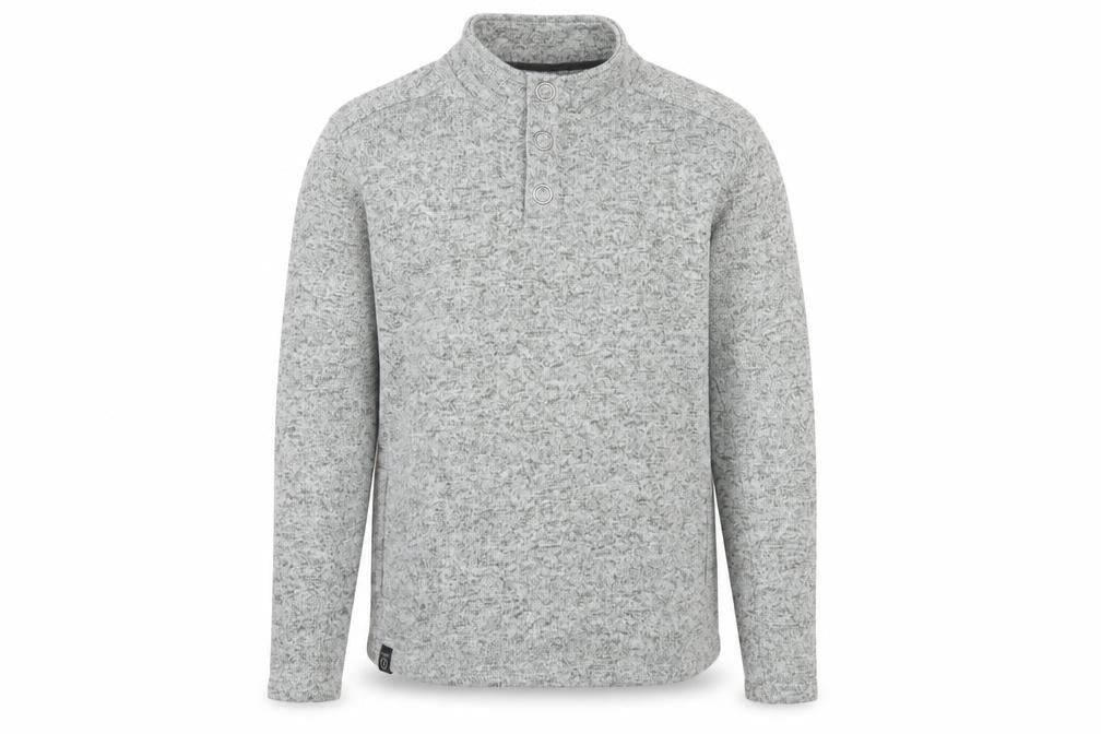 DNM Dissident Men's Grey Button Henley Fleece Sweatshirt XL