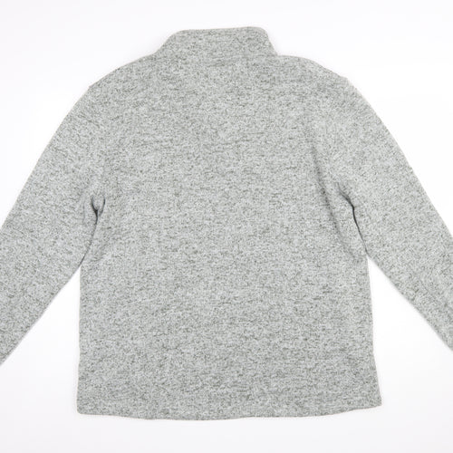 DNM Dissident Men's Grey Button Henley Fleece Sweatshirt XL