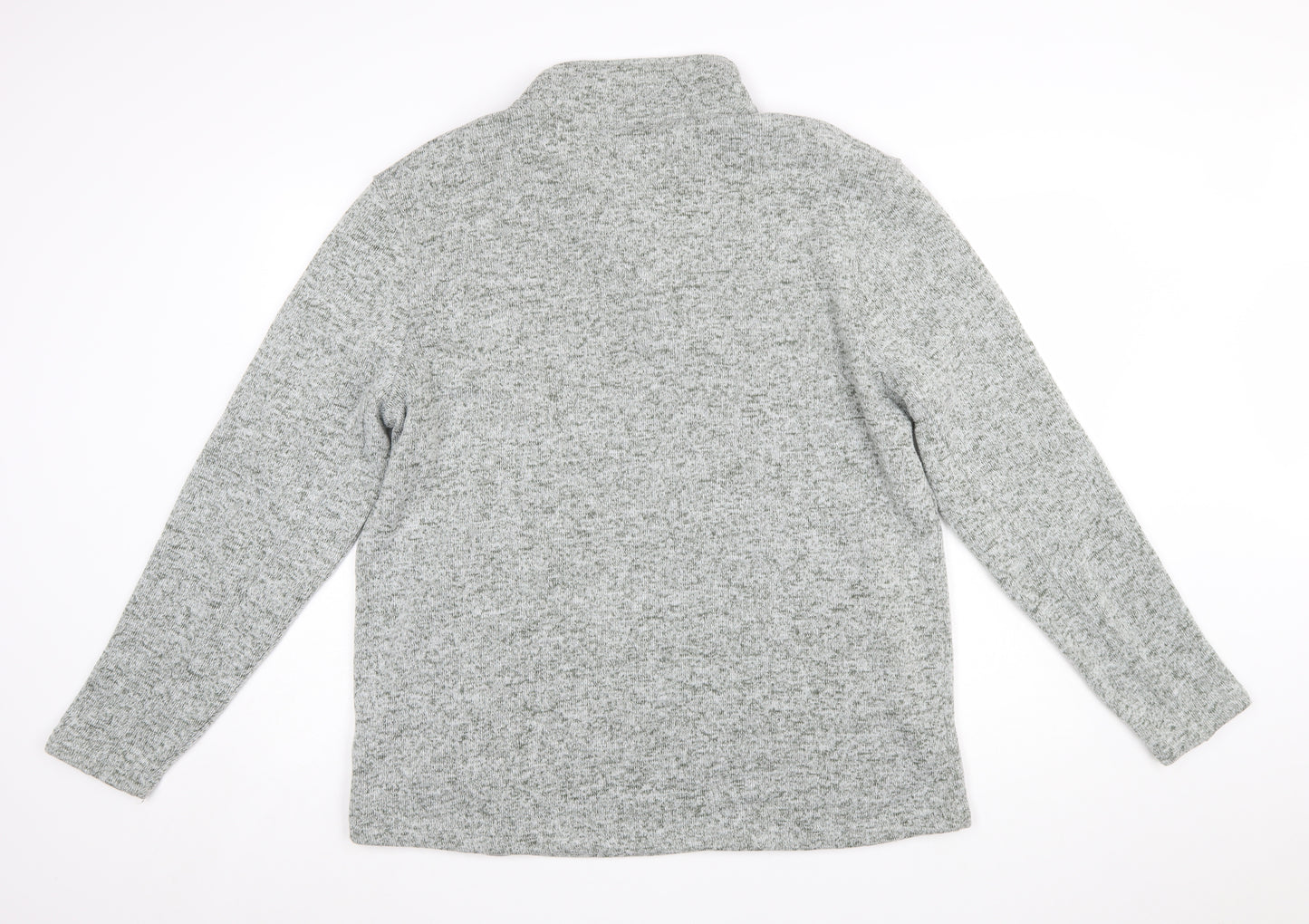 DNM Dissident Men's Grey Button Henley Fleece Sweatshirt XL