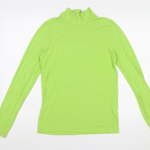 COS Women Green Roll Neck Long Sleeve Slim Fit Top Size 12