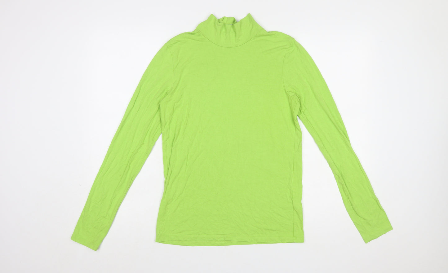 COS Women Green Roll Neck Long Sleeve Slim Fit Top Size 12