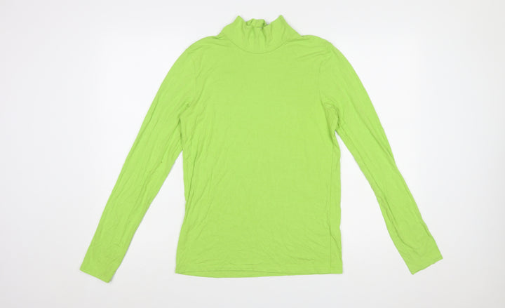 COS Women Green Roll Neck Long Sleeve Slim Fit Top Size 12