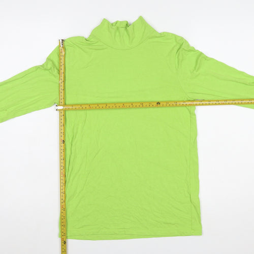 COS Women Green Roll Neck Long Sleeve Slim Fit Top Size 12