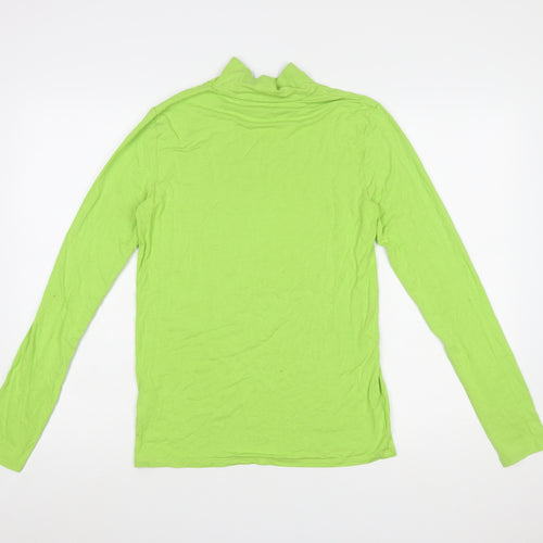COS Women Green Roll Neck Long Sleeve Slim Fit Top Size 12