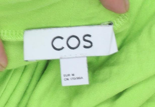 COS Women Green Roll Neck Long Sleeve Slim Fit Top Size 12