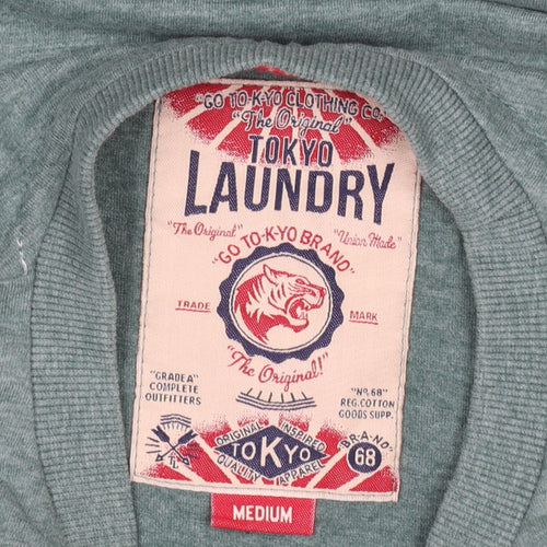 Tokyo Laundry Men's Green Graphic Motorcycle T-Shirt Size M