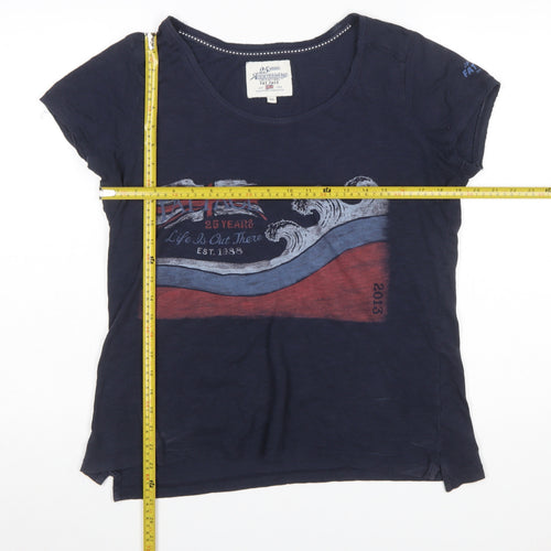 Fat Face Women's Blue Cotton Graphic T-Shirt Size 14