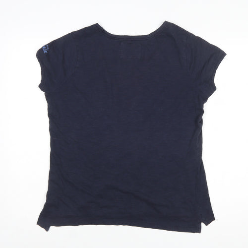 Fat Face Women's Blue Cotton Graphic T-Shirt Size 14
