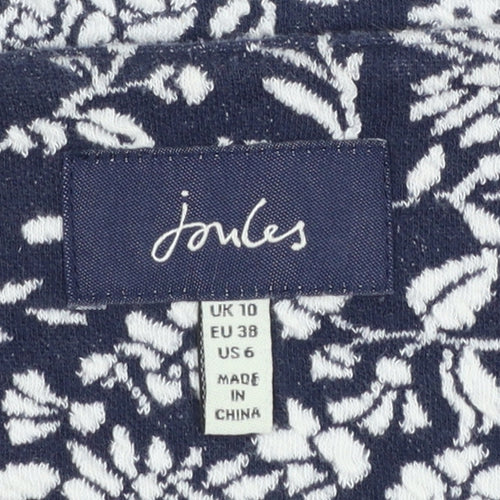 Joules Women's Blue Floral Shift Dress UK 10 Long Sleeve Jersey