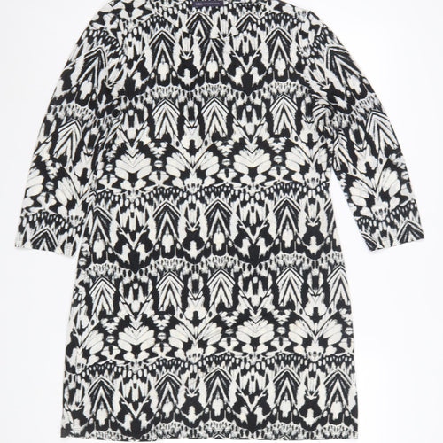 Marks and Spencer Womens Black Geometric Shift Dress Size 12