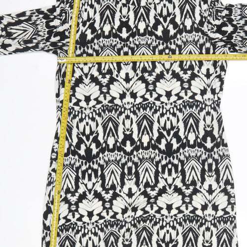 Marks and Spencer Womens Black Geometric Shift Dress Size 12