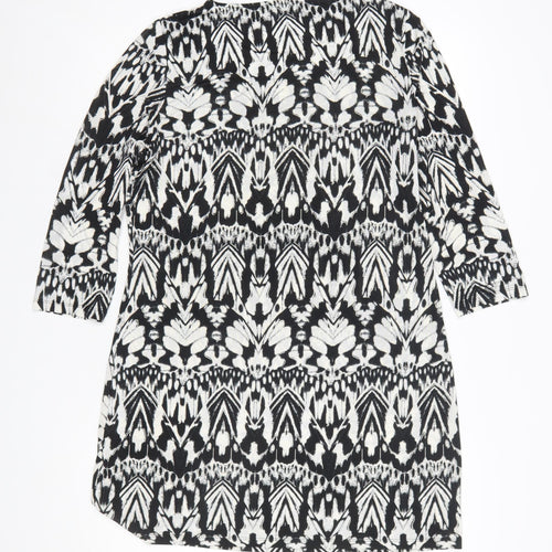 Marks and Spencer Womens Black Geometric Shift Dress Size 12