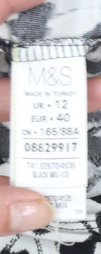 Marks and Spencer Womens Black Geometric Shift Dress Size 12