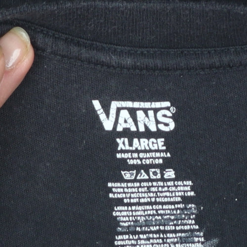 Vans Men's Black Long Sleeve Graphic T-Shirt Size XL