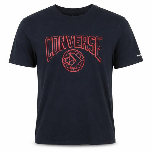 Converse Men's Black Graphic Logo Short Sleeve Cotton T-Shirt Size S