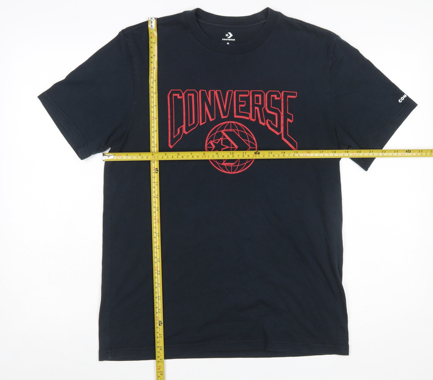 Converse Men's Black Graphic Logo Short Sleeve Cotton T-Shirt Size S