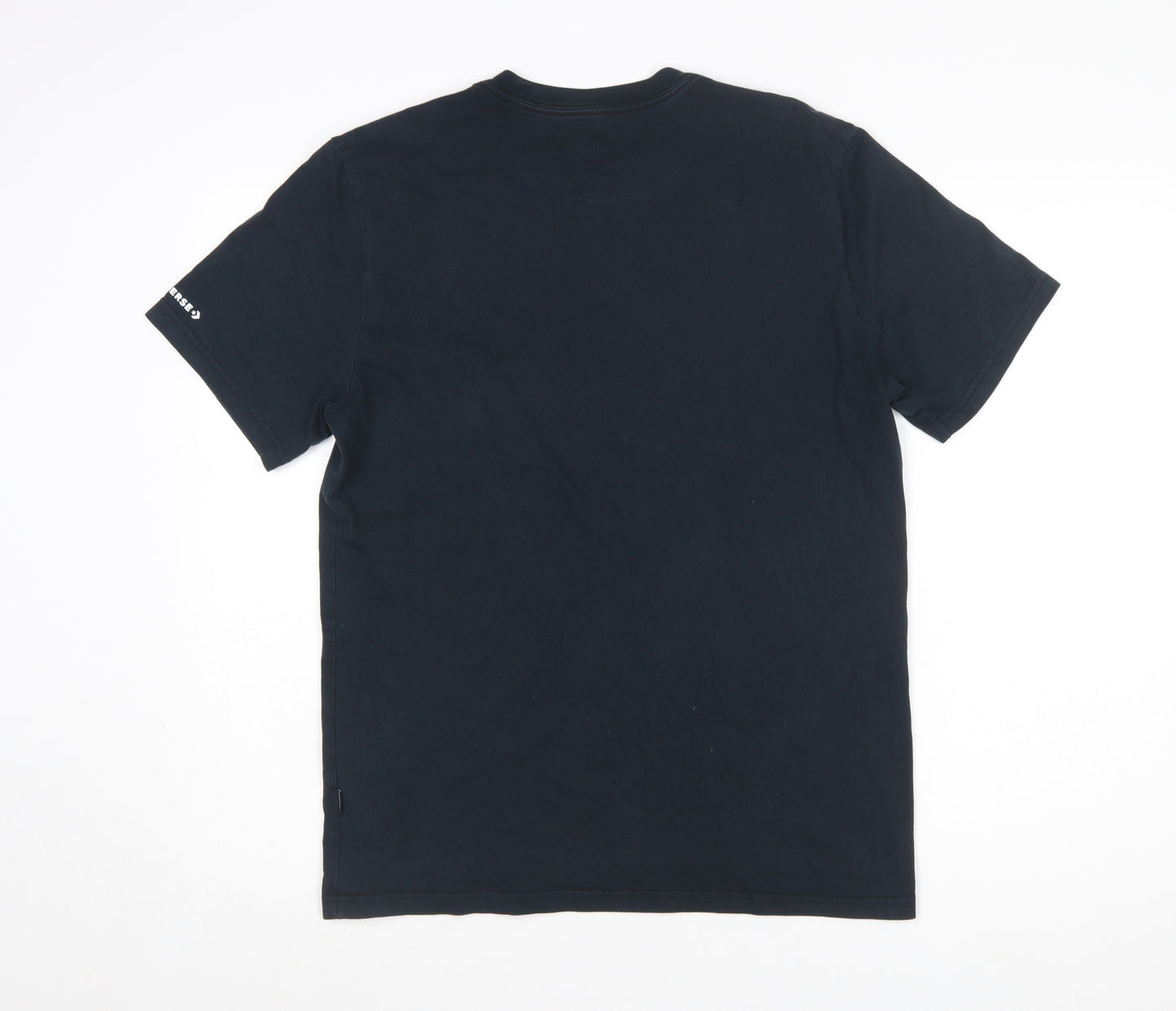 Converse Men's Black Graphic Logo Short Sleeve Cotton T-Shirt Size S