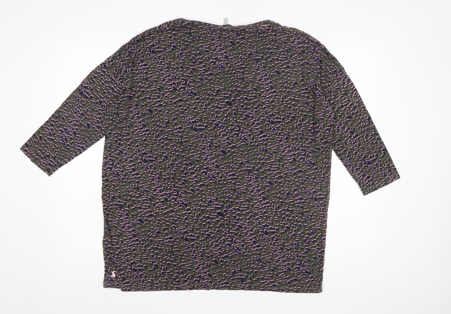 Joules Women's Multicoloured Animal Print Cotton V-Neck Top UK 14