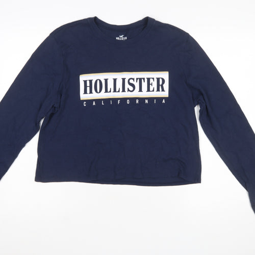 Hollister Womens Navy Blue Long Sleeve Pullover Sweatshirt Medium