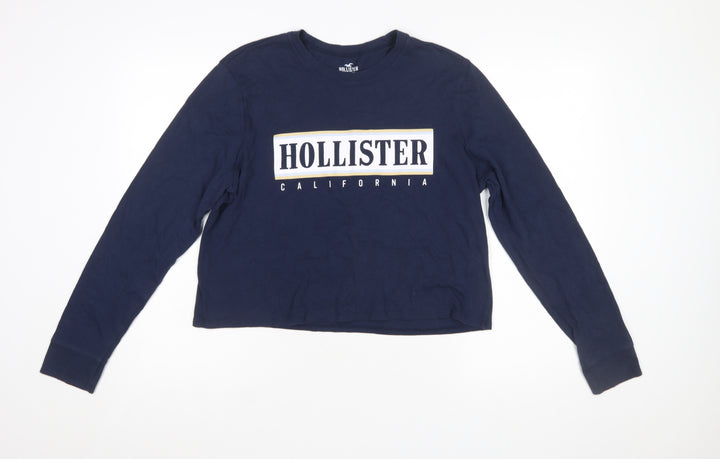 Hollister Womens Navy Blue Long Sleeve Pullover Sweatshirt Medium