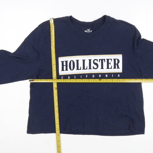 Hollister Womens Navy Blue Long Sleeve Pullover Sweatshirt Medium