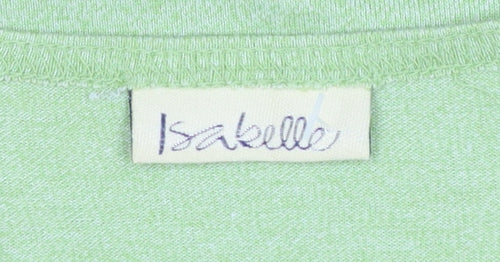 Isabelle Women's Green Striped 3/4 Sleeve Cotton Blend T-Shirt Size S