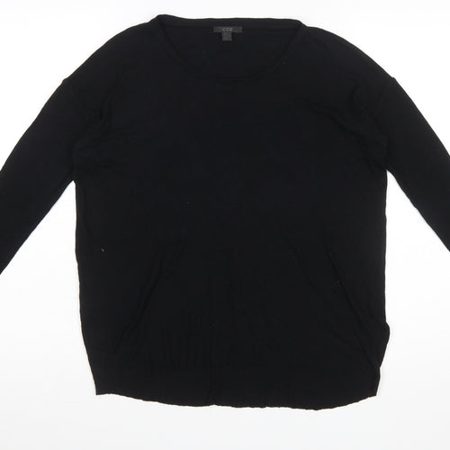 COS Women's Black Cotton Crew Neck Long Sleeve Pullover Jumper Size 8
