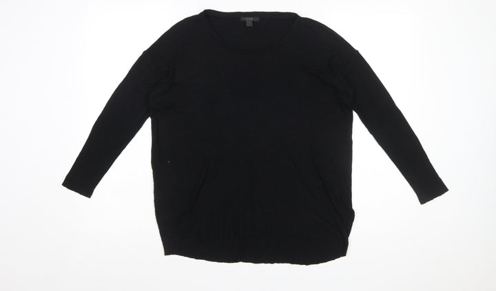 COS Women's Black Cotton Crew Neck Long Sleeve Pullover Jumper Size 8