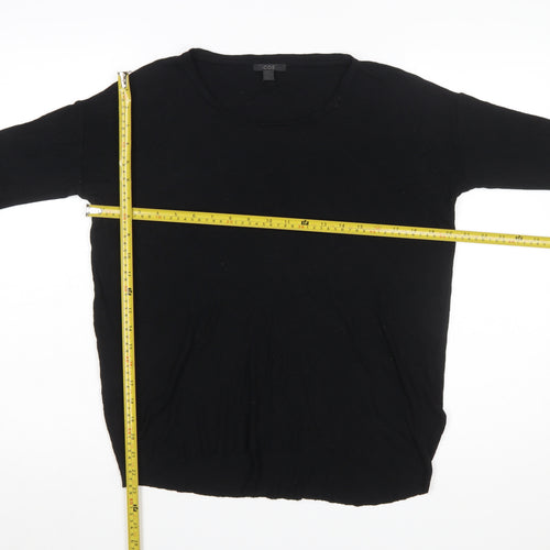 COS Women's Black Cotton Crew Neck Long Sleeve Pullover Jumper Size 8